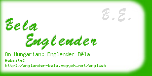 bela englender business card